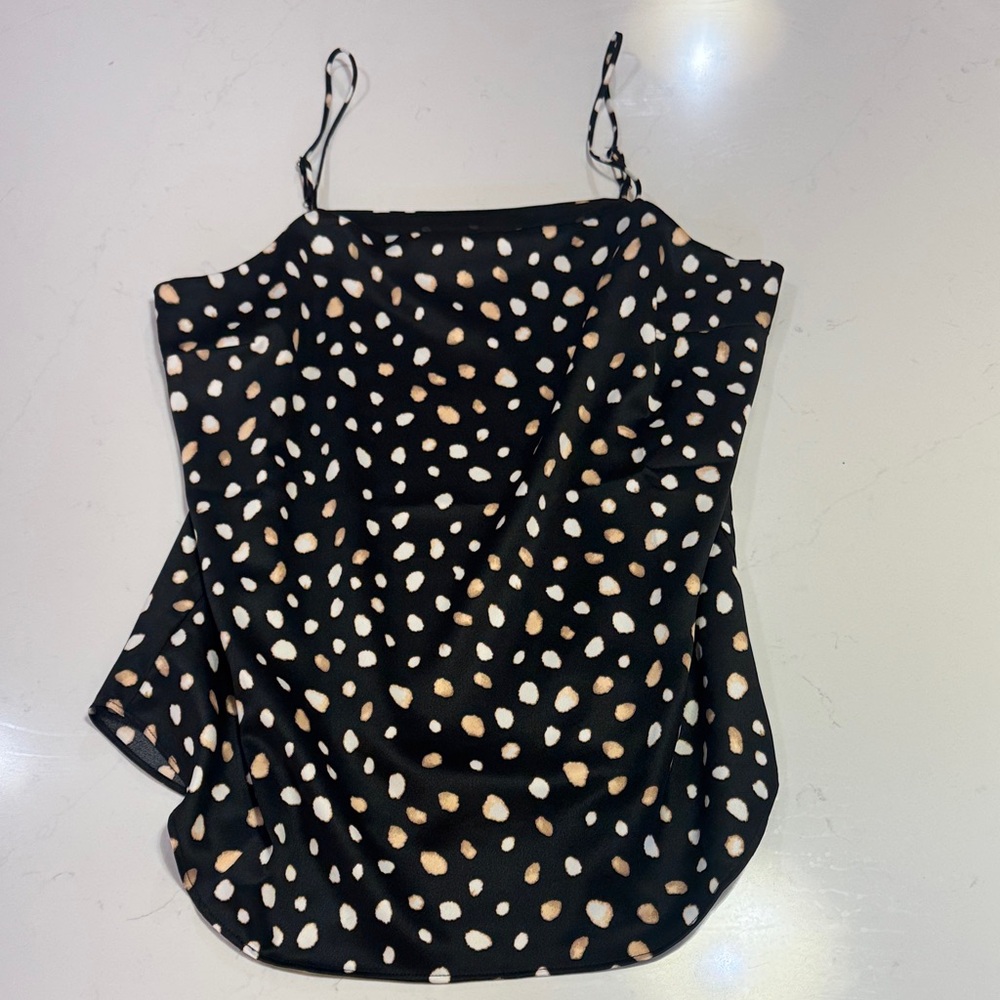 Ann Taylor Black and White Polka Dot Camisole